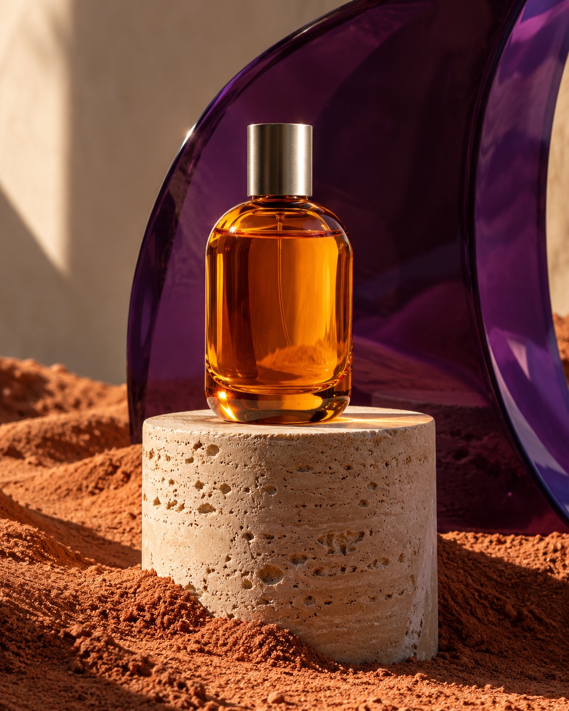 AI-generated skincare product in an editorial campaign setting