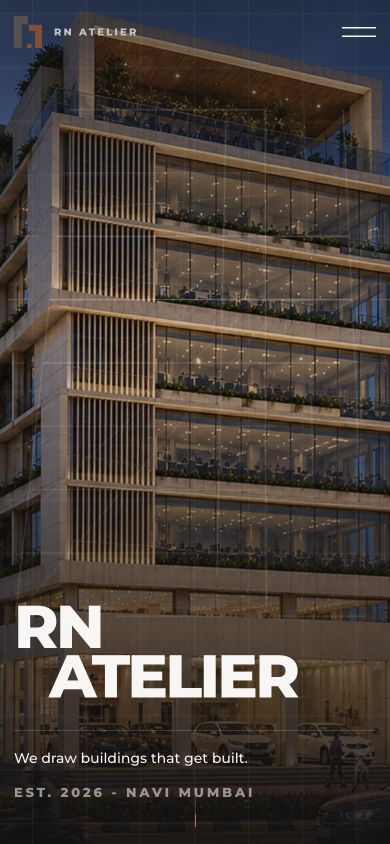 Mobile view of the RN Atelier website